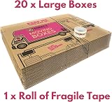 Direct Global Trading 20 x 47L Cardboard Moving Boxes 52x30x30cm with Fragile view 3