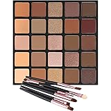 Matte and Shimmer Eyeshadow Palette, Vodisa 25 Long Lasting Blendable Warm Eye Shadows Glitter Makeup Kit Make Up Brushes Set