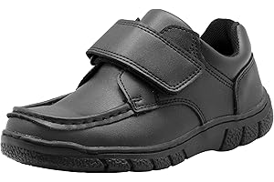 Apakowa Boys Oxford School Uniform Loafer Shoes Adjustable Strap Comfort Dress Shoes (Toddler/Little Kid/Big Kid)