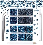 QOGIR 6300pcs Blue Zircon Hotfix Rhinestones for