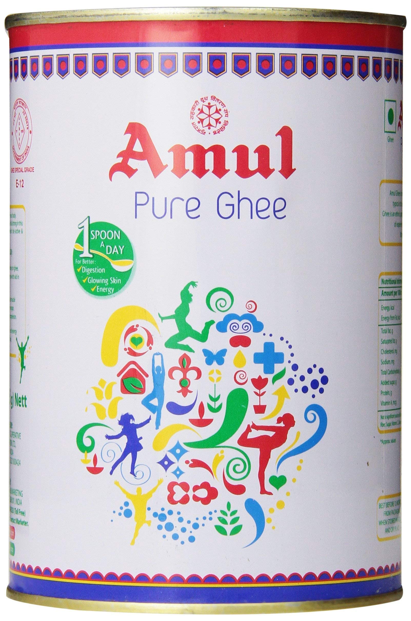 Amul Pure Ghee Clarified Butter, 1L (905g) Buy Online in United Arab