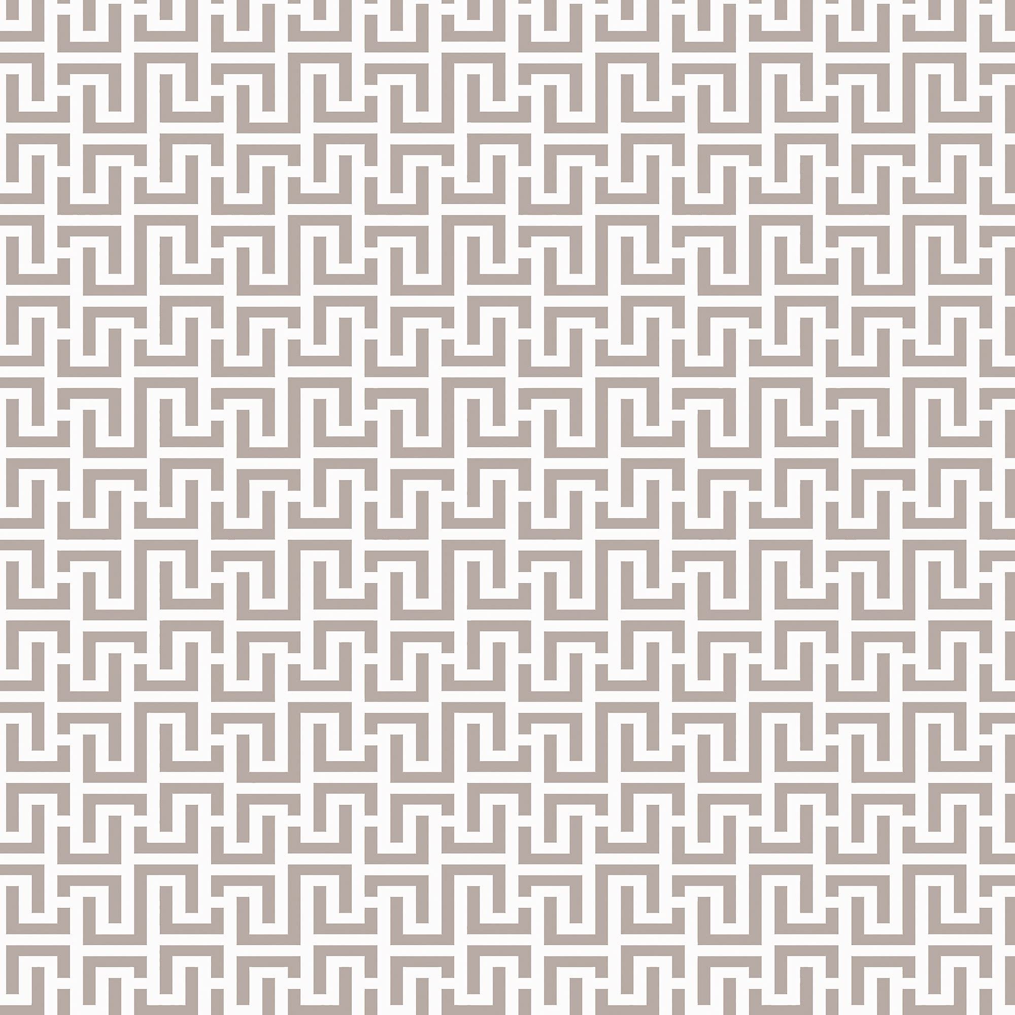 Galerie BO23082 Luxe Greek Key Wallpaper, Ivory/Silver, 10.05m x 53cm