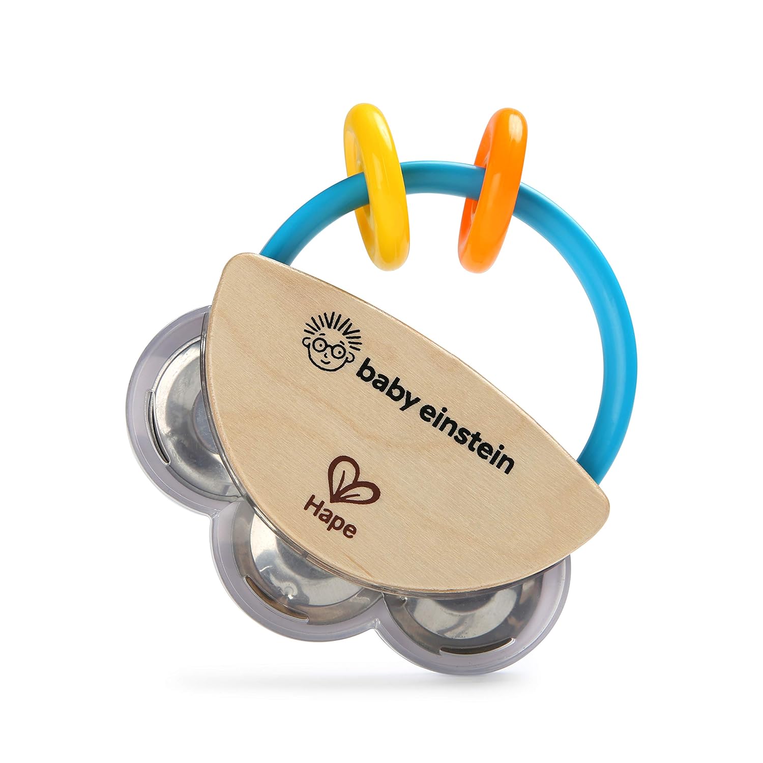 Baby Einstein Tiny Tambourine Wooden Musical Toy, Ages 3 months + : Baby