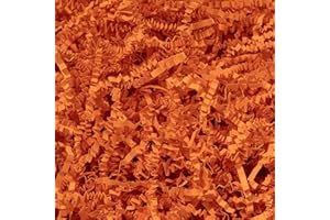 Mefleet 1/2 LB Crinkle Cut Paper Shred Filler 8 oz Orange Crinkle Shredded Paper for Gift Box - Gift Basket Bag Filler - Grass Cushion Stuffing for Halloween, Fall, Easter, Holiday Packaging Wrapping