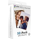 Zink 2"x3" Premium Instant Photo Paper (50 Pack) Compatible with Polaroid Snap, Snap Touch, Zip and Mint Cameras and Printers