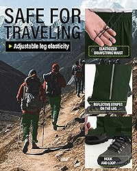 iCreek Men's Packable Rain Pants Waterproof