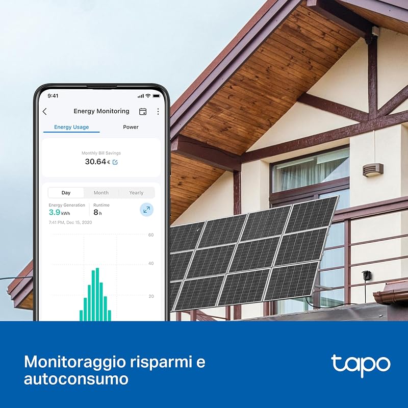 P410M Presa Smart Esterna, Presa Wifi, Controllo Vocale, Anti-sovraccarico, Monitoraggio dell'Energia, Risparmi Solari, Rilevamento dello zero, Controllo Remoto, IP54, Programma e Timer