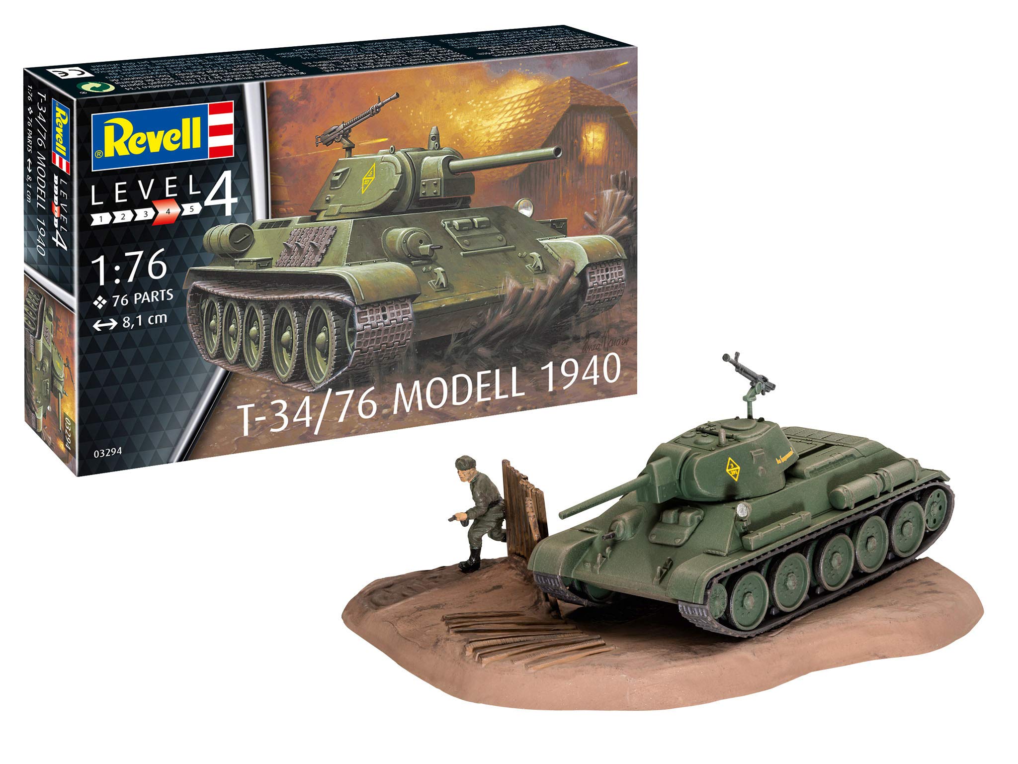 Revell 03294 T-34/76 Modell 1940 1:76 Scale Unbuilt/Unpainted Plastic Model Kit