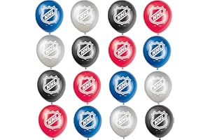 NHL Hockey Birthday Party Supplies Decorations - 16 Balloons (12" Latex) NHL Hockey Party Supplies Banquets Playoffs Awards E