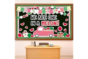 Justforjoyful Summer Watermelon Bulletin Board Set Watermelon Truck Classroom Decorations Back to School One in a Melon Bulletin Board Decor Summer Watermelon Cutouts for Shcool Nursery Decor