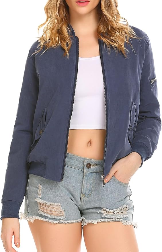 UNibelle Women Classic Lightweight Solid Jacket Zip Up