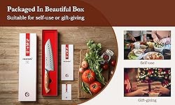 HEZHEN Santoku Chef Knife-7.3 inch Blade German DIN