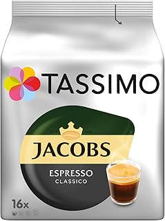 Tassimo Kapseln Jacobs Espresso Classico, 80 Kaffeekapseln, 5er Pack, 5 x 16 Getränke