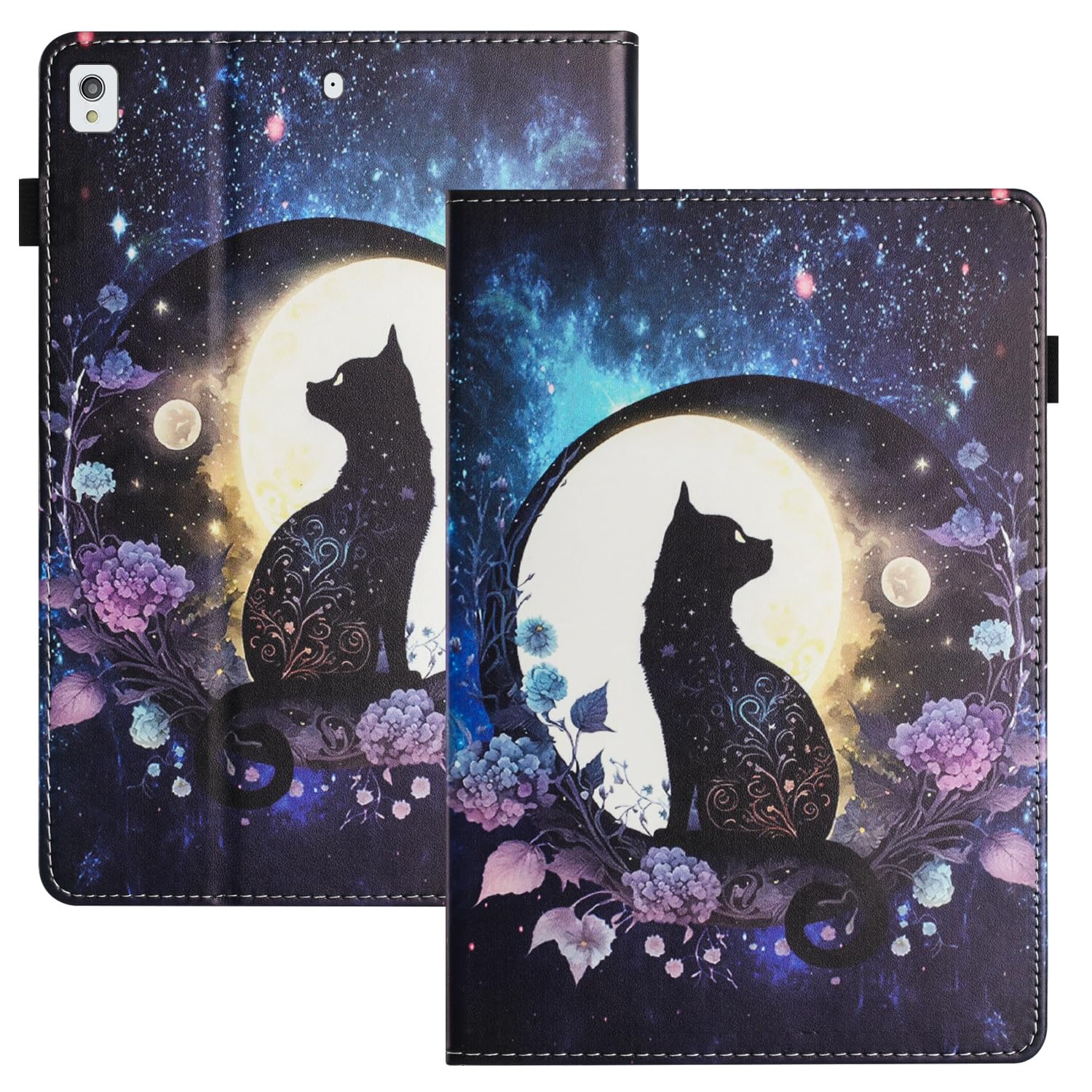 Rosbtib Case for iPad 9th/ 8th/ 7th Generation 10.2 Inch 2021 2020 2019 PU - Leather Folio Protective Case Multifunction Stand Card Pockets for iPad 9/8/7/ ipad Air 2019 10.5", Calico cat