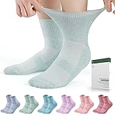 Bulinlulu Diabetic Socks for Men Women,6 Pairs Bamboo Viscose Non Binding Ankle Diabetic Socks for Women Men Size 9-11 13-15