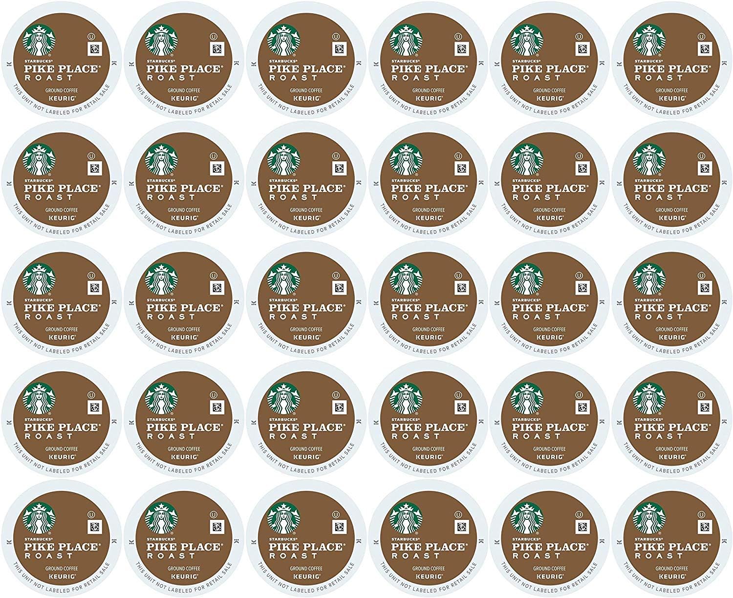 Coffee K Cups (30 Pack) Starbucks Pike Place Single-Serve Keurig K-Cups Pods