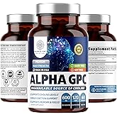 Number One Nutrition Premium Alpha GPC Choline Capsules 600mg, Natural Brain Supplement to Support Focus, Memory, Clarity and Energy, 120 Veg Caps