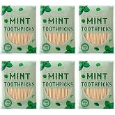Nuenen 600 Pcs Mint Flavor Toothpicks Bulk Natural Wood Cinnamon Toothpicks | Cleaning Supplies After Meals, Fresh Breath, Kitchen Restaurant Supply, Adults Humans Oral Dental Health, Large Capacity