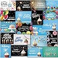 120 Happy Birthday Cards with Envelopes, Birthday Cards Bulk with Short Generic Message Inside, 20 Unique Designs, 4x6 inches, Birthday Cards Assortment for Business and Personal