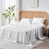 Sijo AiryWeight Tencel Sheet Set, 100% Lyocell Derived from Eucalyptus, Buttery Soft, Architectural Digest Best Cooling Sheets Winner - 4pc - 2 Pillowcases 1 Fitted 1 Top (Snow, King)
