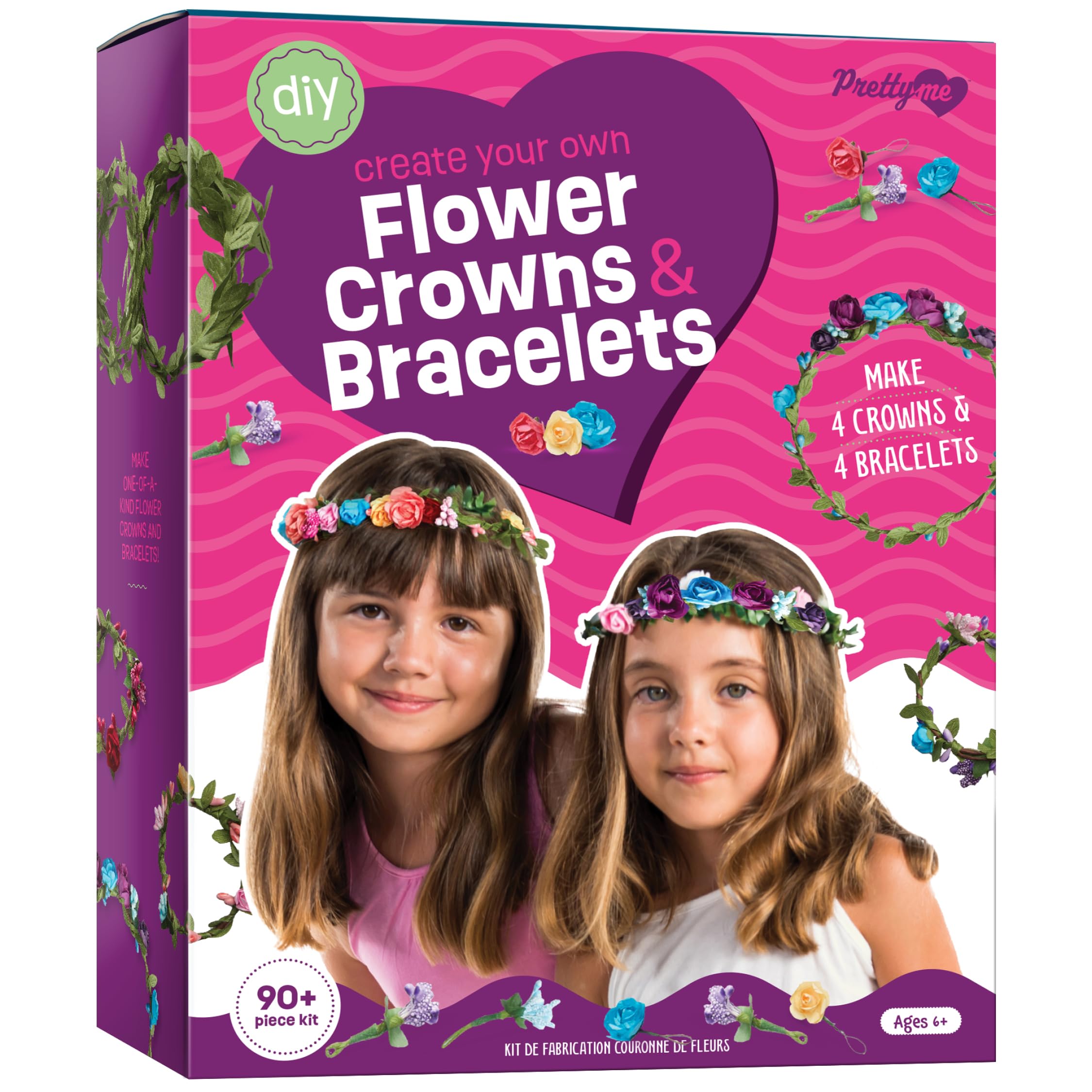 Photo 1 of Pretty Me Flower Crown & Bracelet Making Kit for Kids - Crafts for Girls Ages 6-8 Years Old - Arts & Craft Birthday Gifts for Girl Age 6 to 10 Year Olds - Gift Art Activities DIY Hair Accessories