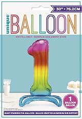 Unique Rainbow Standing Number 1 Foil Balloon 30 Inches view 2