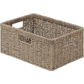 StorageWorks Large Wicker Baskets for Organizing, Seagrass Storage Basket with Built-in Handles for Pantry, Entryway, Living Room, 1 Pack