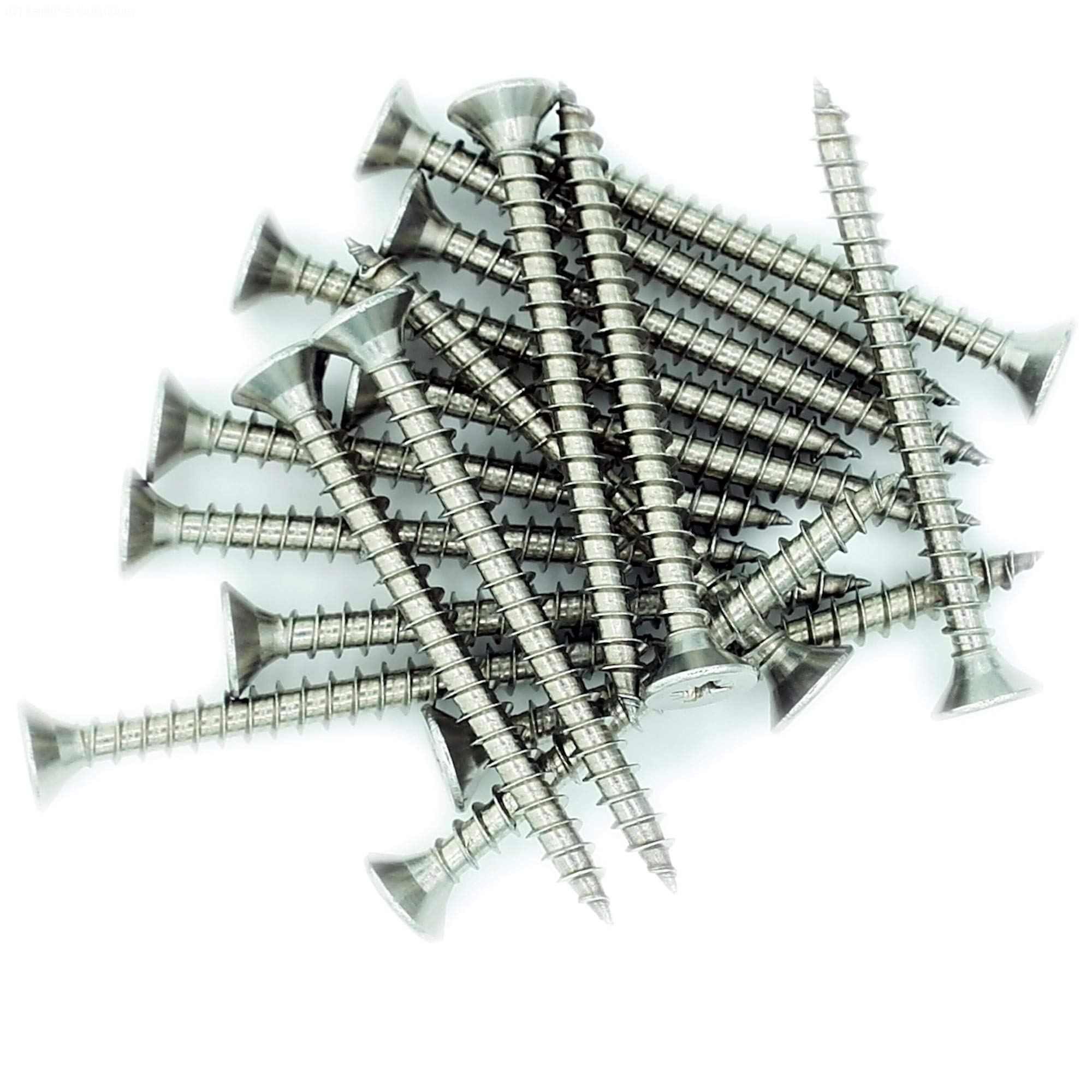 No.5 x 1.8 (3.5mm x 45mm) Pozi Countersunk Chipboard Screw - Stainless Steel (A2) (Pack of 20)