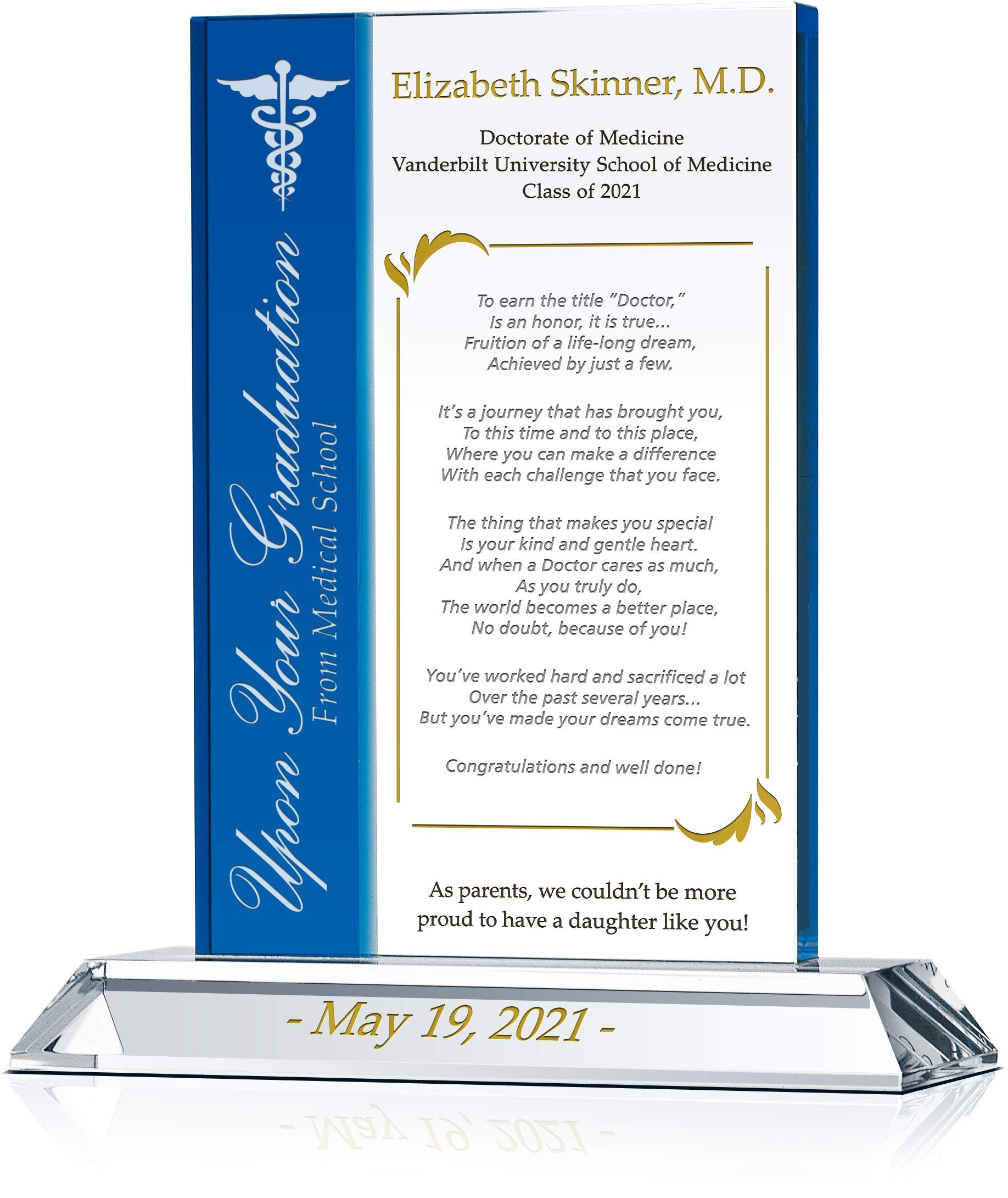 Buy Personalized Medical School Graduation Gift For Son Or Daughter,  Customized With Doctor Poem, Graduate's Name, Degree, School And  Personalization Message, Unique Doctor Graduation Gift Online At  Desertcartbermuda