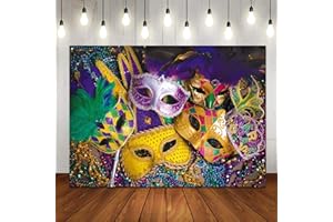 LTLYH 7x5ft Venetian Mardi Gras Decoration Backdrop Carnival Masquerade Photography Backgrounds Mask Colorful Backdrop Party Decoration Banner Studio Props 128