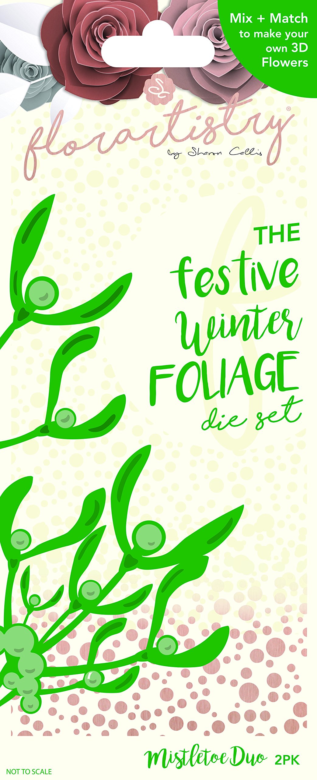 Florartistry Foliage Die-Mistletoe Duo, Metal, Brown, 25.7 x 11.1 x 0.4 cm