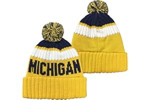 Ofxxu College Team Color Beanie - Fashion Knit Pom-Pom Hat Soft Headwear Cuffed Winter Hat Sport Fans Gift for Men Women Kids