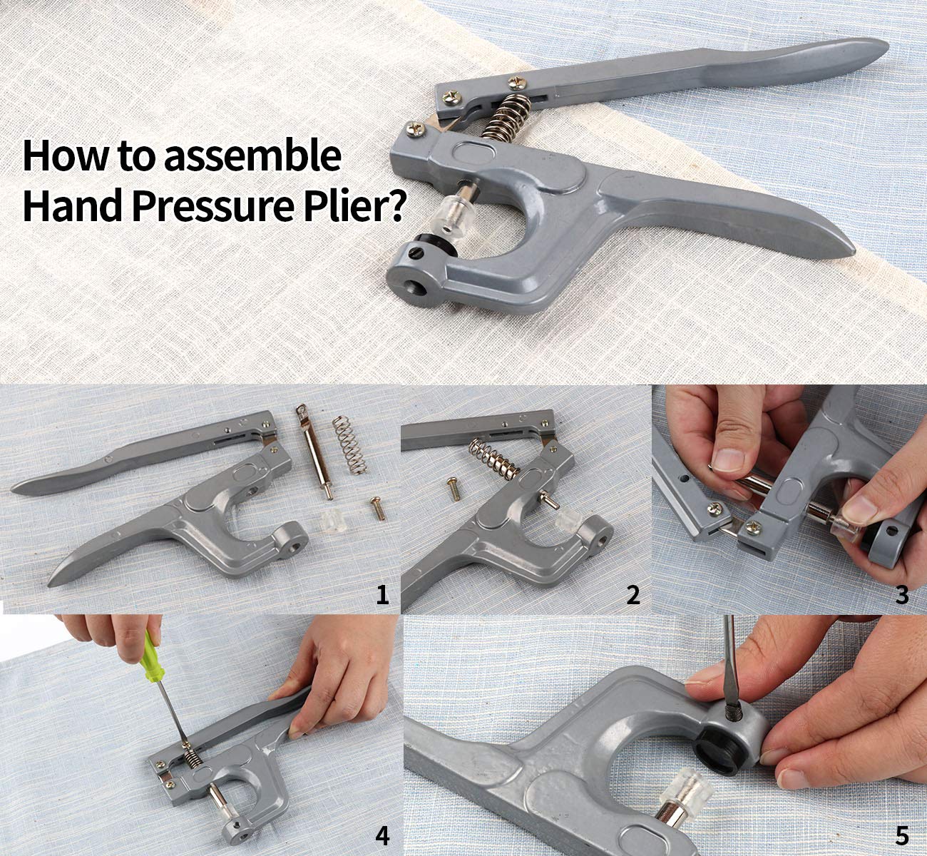 Lemonfilter Snap Button with Snap Pliers Kit, 400 Sets Snap Fastener T5 Plastic No-Sew Buttons, Starter Fasteners Poppers Press DIY Studs Kits for Sewing Clothing & Diapers Rain Coat Crafting