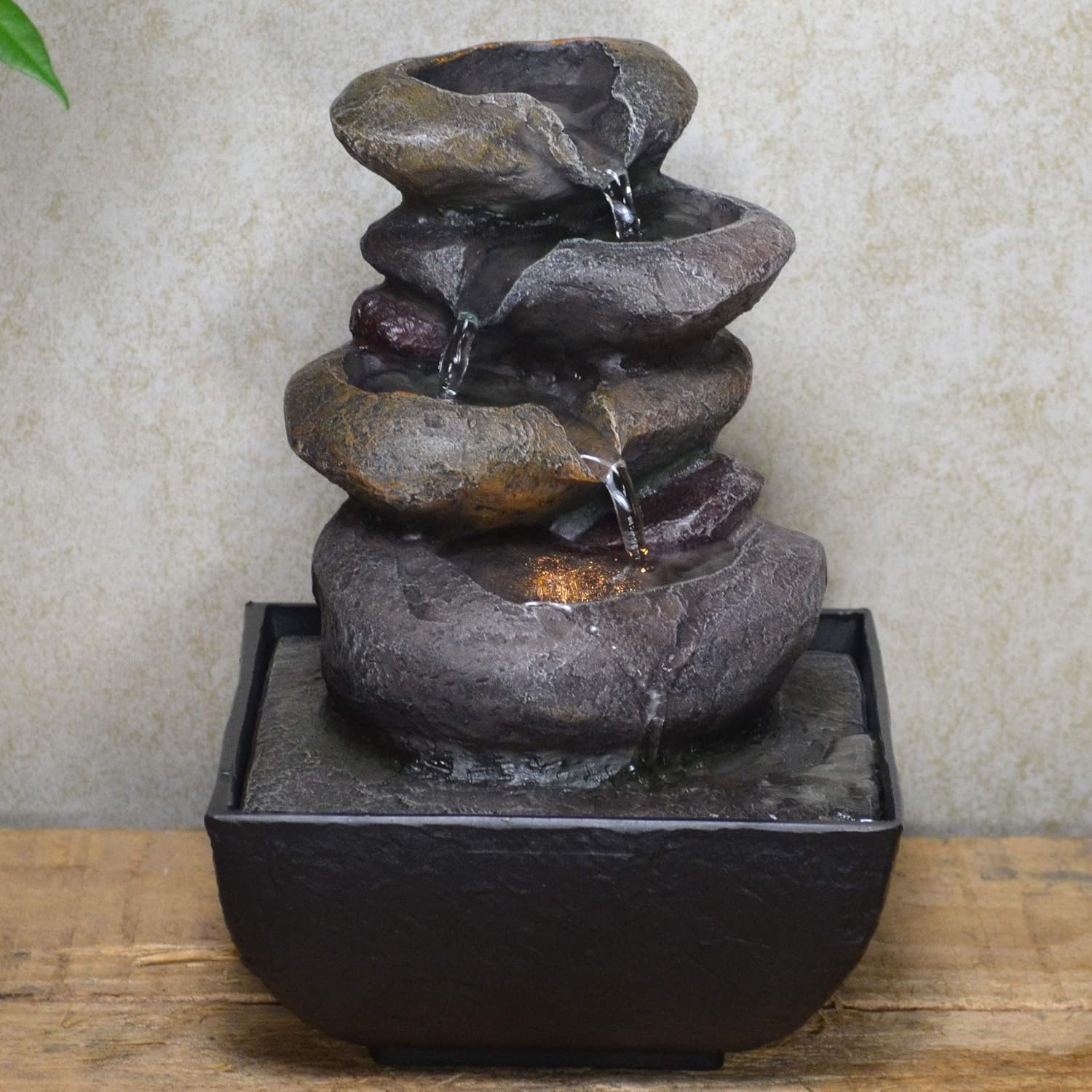 Fiesta Studios Rock Cascade Water Fountain With LED Light Perfect
