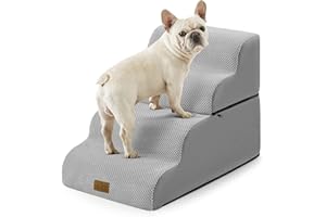 COZY KISS Dog Stairs for Small Dogs 19.7" H, Detached Dog Step for Puppy or Older Cat, Ramp for Bed, Sofa, Couch or Chair, La