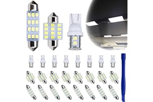 ecocstm 24 PCS Interior Led Dome Lights for Cars, 194 T10 DE3175 578 31mm 42mm Luces Led Para Carro, Accesorios Para Carro for Car Map License Plate Door Side Marker Cornering Trunk Light (White)