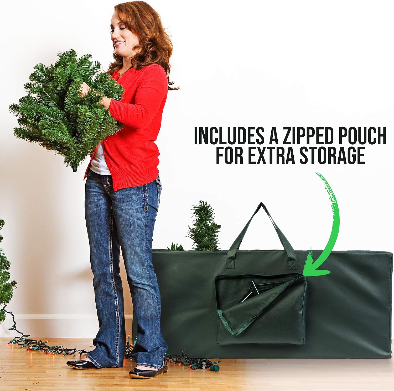 THE TWIDDLERS - 2 Large Heavy Duty Christmas Tree Decorations Xmas Storage Bag with Handles - 120 x 35 x 50 cm - Image 4