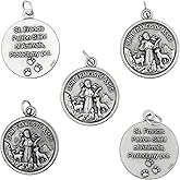 5 Pack of Saint Francis of Assisi Pet Medals | Hang on Dog or Cat's Collar | "St. Francis Patron Saint of Animals, Protect my Pet" | Great Catholic Gift