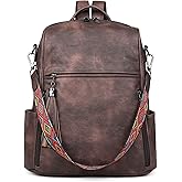 FADEON Leather Backpack Purse for Women Designer Travel Backpack Purses PU Fashion Ladies Shoulder Bag with Tassel