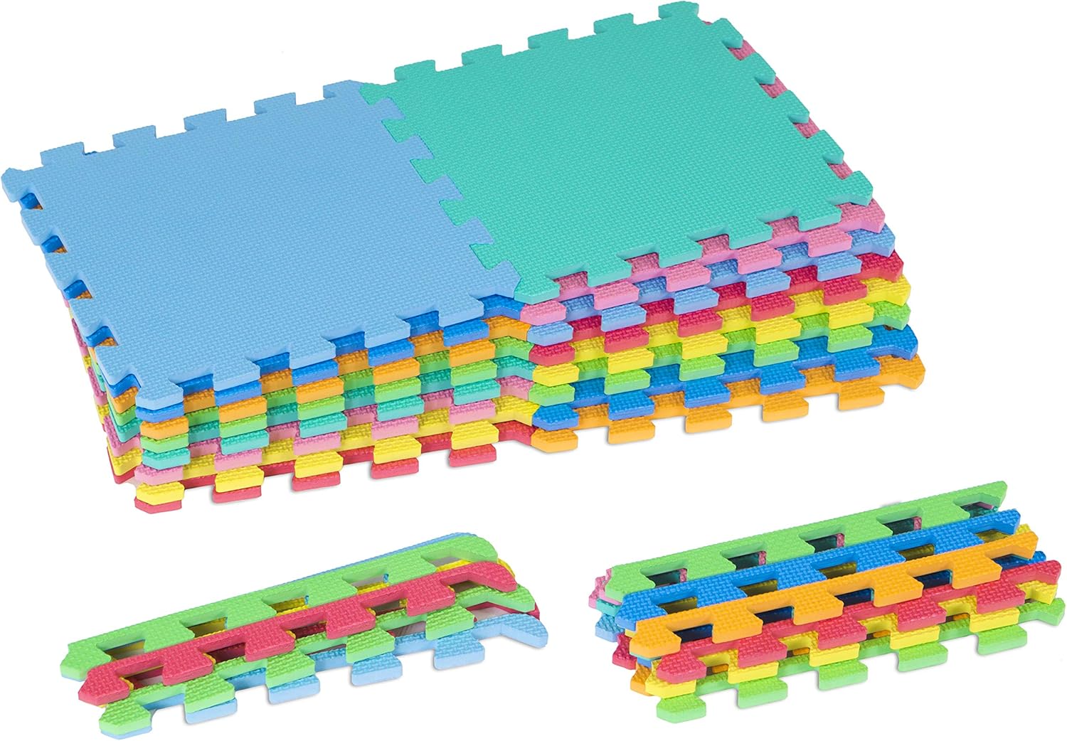 ProSource Puzzle Solid Foam Play Mat for Kids - 16 tiles with edges: Sports & Outdoors