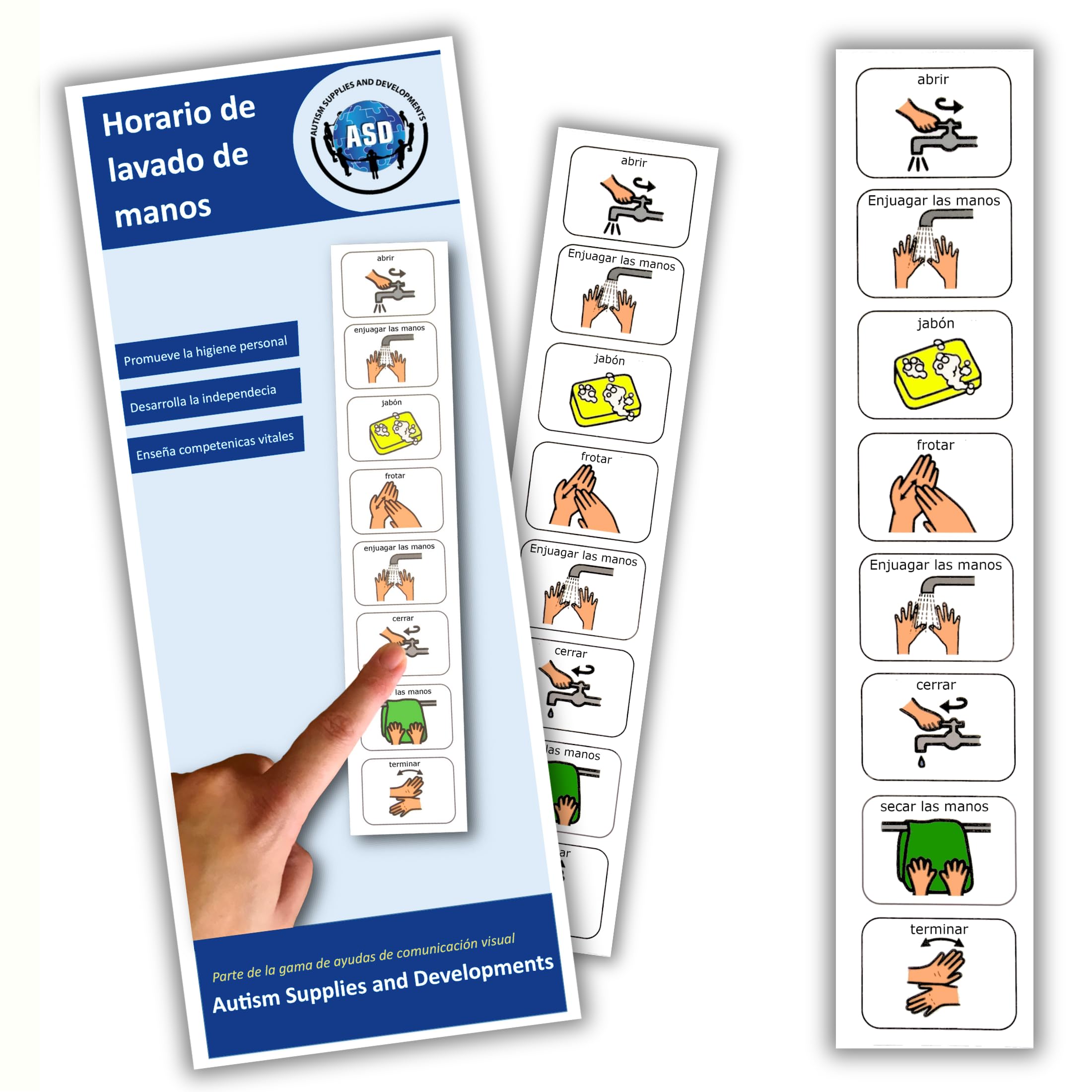 Plastic Visual Washing Hands Schedule (Spanish)