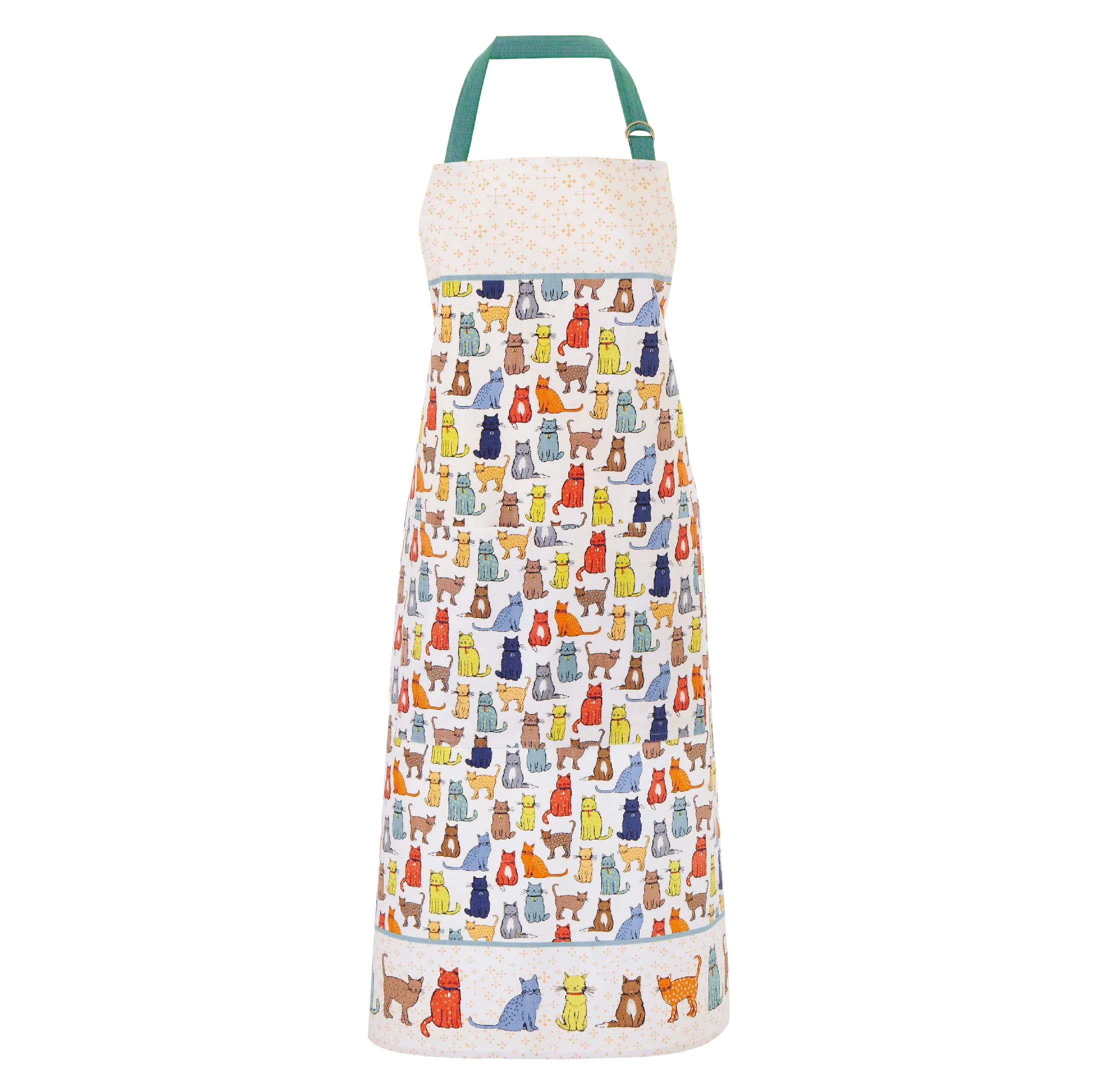 Ulster Weavers Catwalk Cotton Apron - With Cute Multicoloured Cat Animal Handrawn Design - For Kitchen and Barbecue - Cooking Gifts for Bakers & Chefs - Homeware & Kitchenware Range