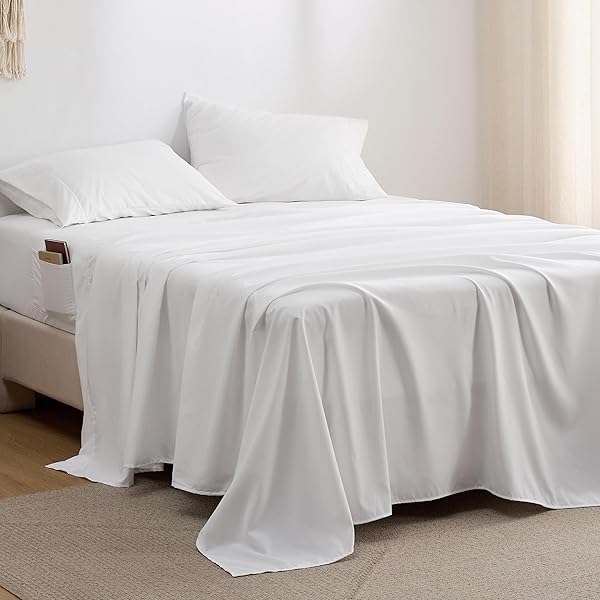 BEDSURE BED SHEETS WITH SIDE POCKET, KING SHEET...