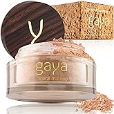 Vegan Mineral Powder Foundation Light to Full Coverage, Natural Foundation for Natural-Looking, Mica Mineral Foundation, Cruelty Free, No Chemicals by Gaya Cosmetics (MF9)