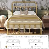 Yaheetech 3ft Single Bed Frame Vintage Iron Platform Bed Antique Gold view 7