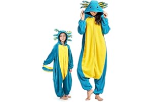 DarkCom Kids Animal Onesie,Women and Mens Cosplay Axolotl Onesie Halloween Costume Christmas Pajamas Sleepwear
