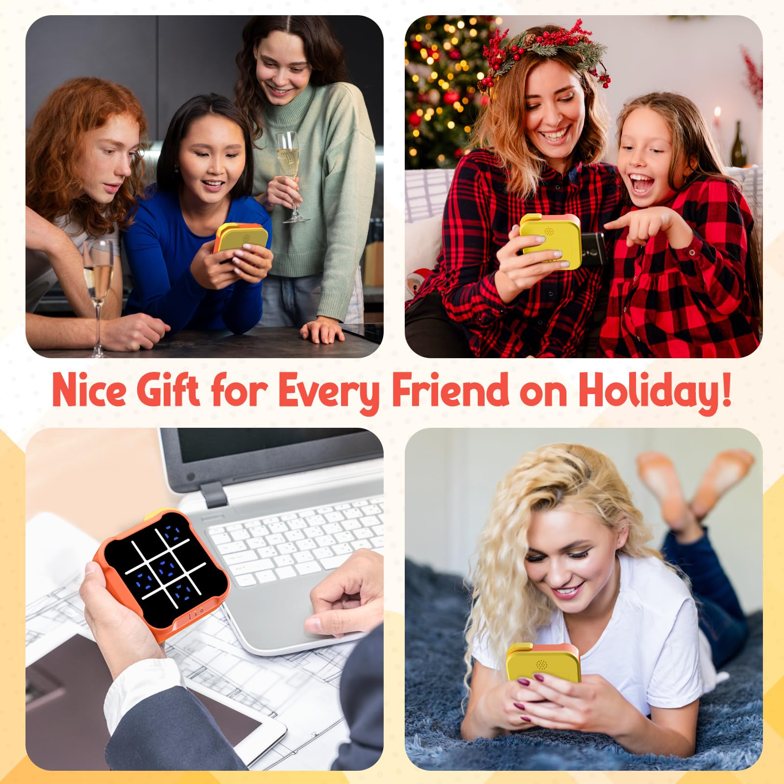 Tic Tac Toe Bolt Game, Handheld Electric Puzzle Game, Gift Ideal for Kids and Adults' Birthday, Electronic Board Games for Educational and Memory Growth, Portable Travel Games for Car Ride