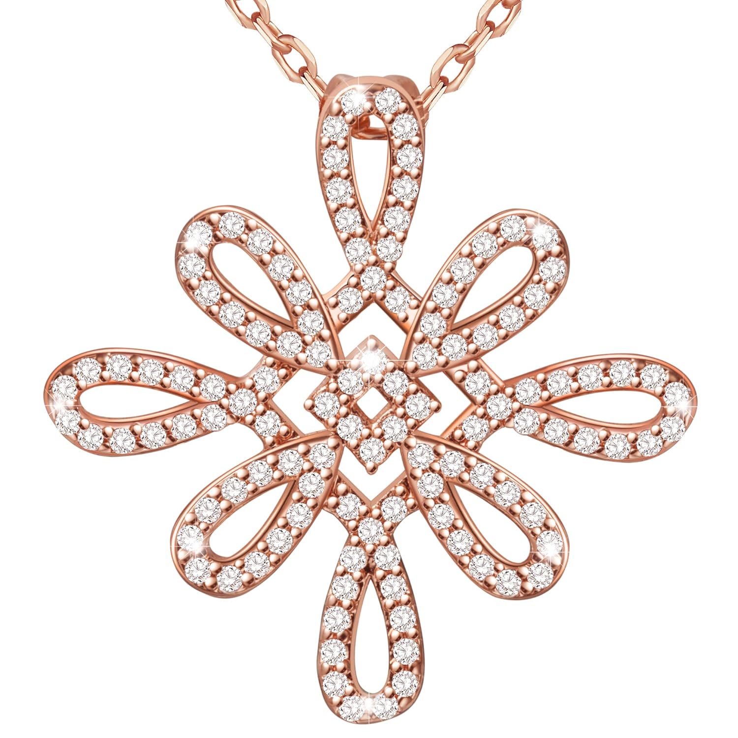 MARENJA Regalo San Valentín Collar Mujer de Moda Colgante Filigrana con Cadena