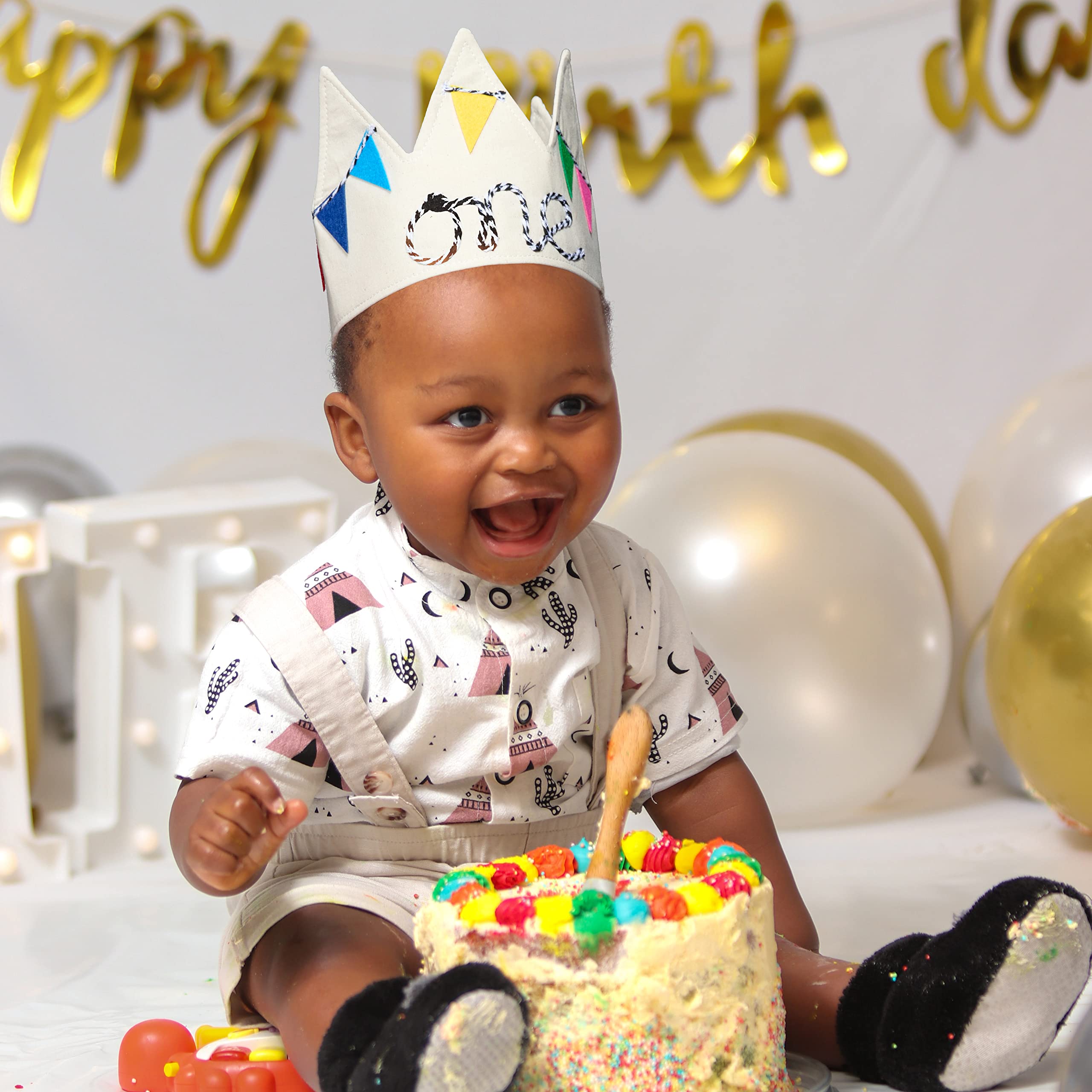 A Thousand Freckles First Birthday Hat for Kids – Premium Handmade One Crown Hat – 100% Cotton, Adjustable for 17–23