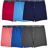Fruit of the Loom mens Tag-free Knit Boxer Shorts, Relaxed Fit, Moisture Wicking, Assorted Color Multipacks